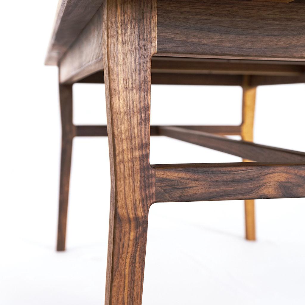 Contemporary Laurel Table, Modern Walnut Dining Table with Sculpted Joinery For Sale