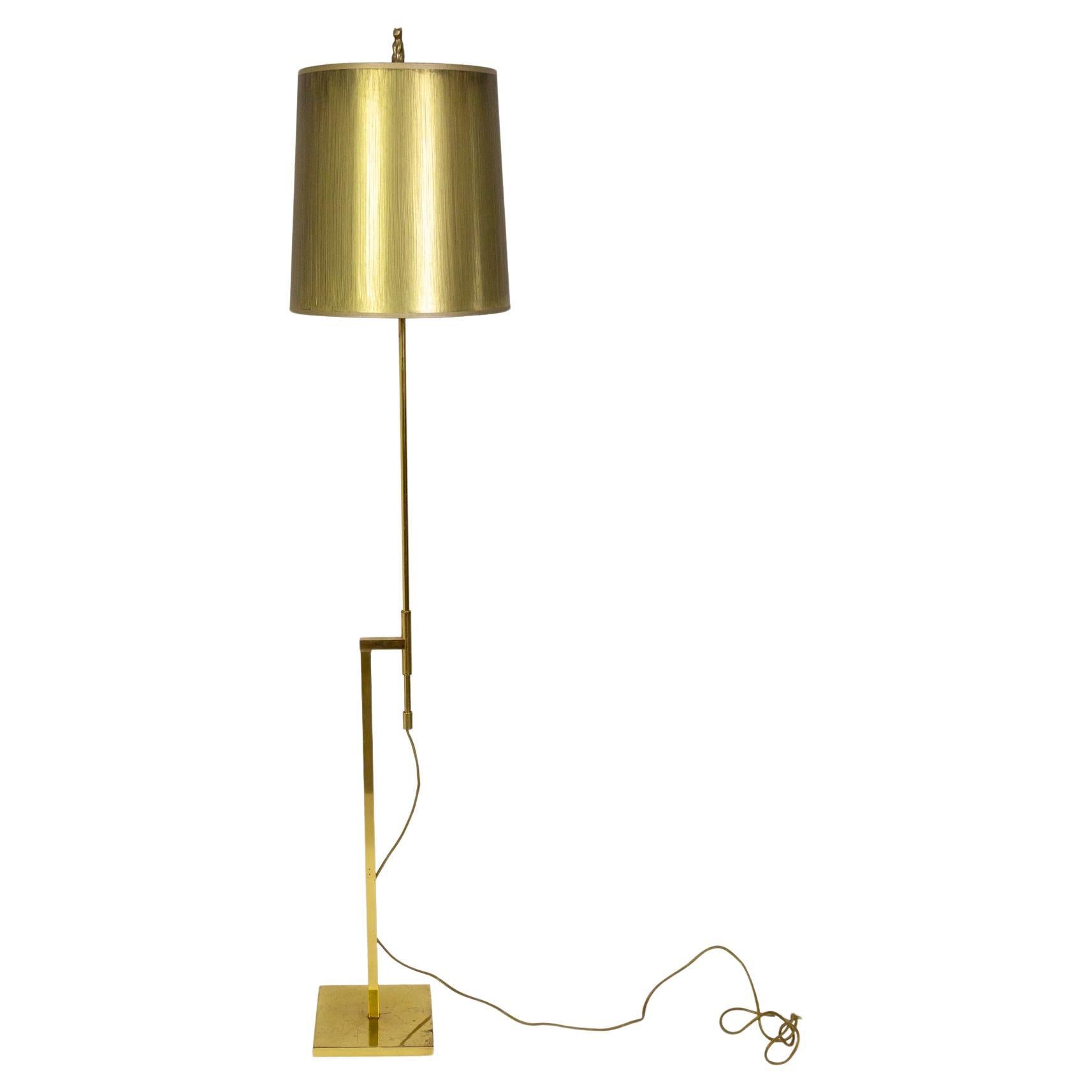 Laurel Telescoping Brass Floor Lamp For Sale