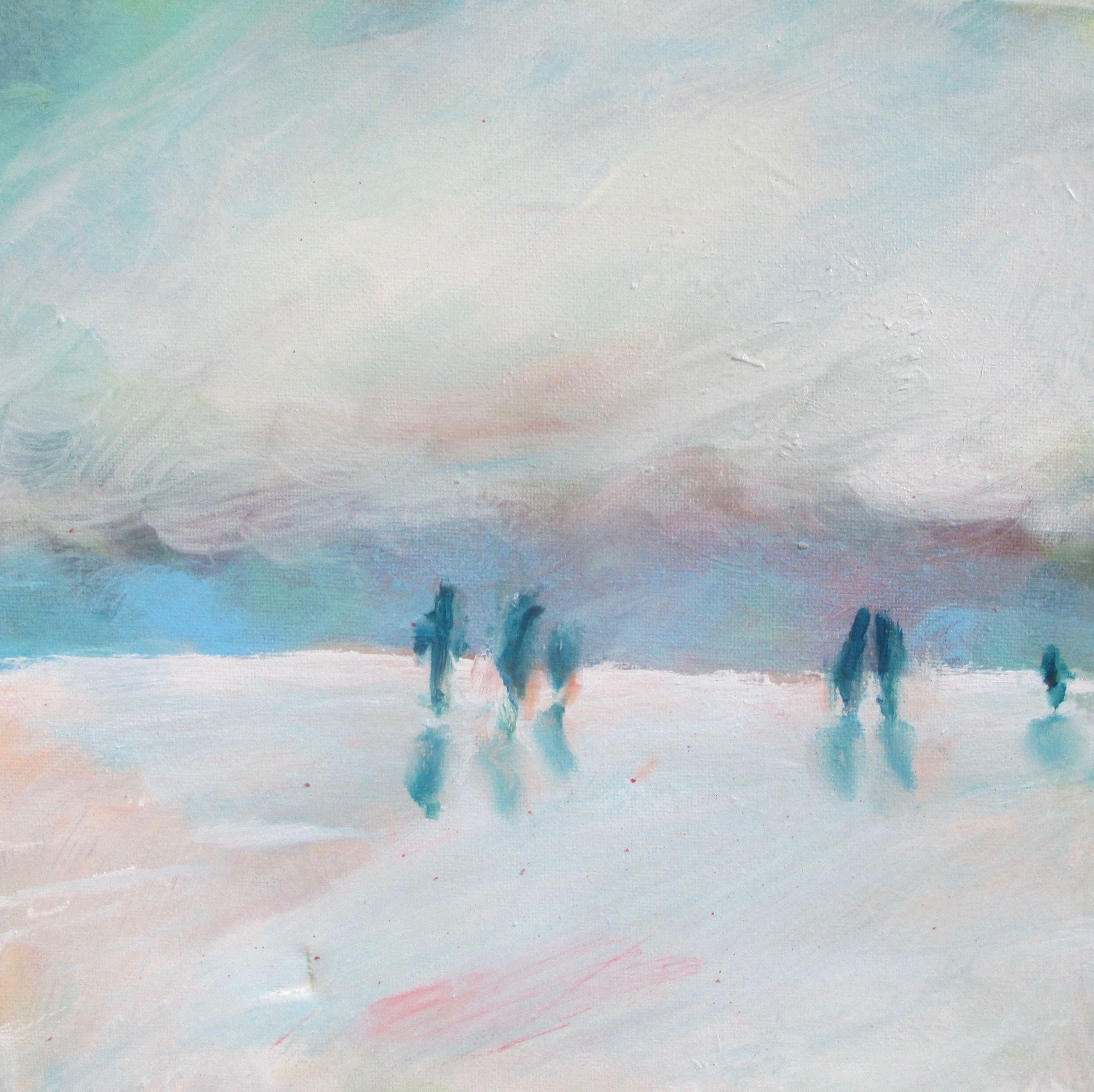 Peinture, huile sur toile, plage - Painting de Lauren Acton