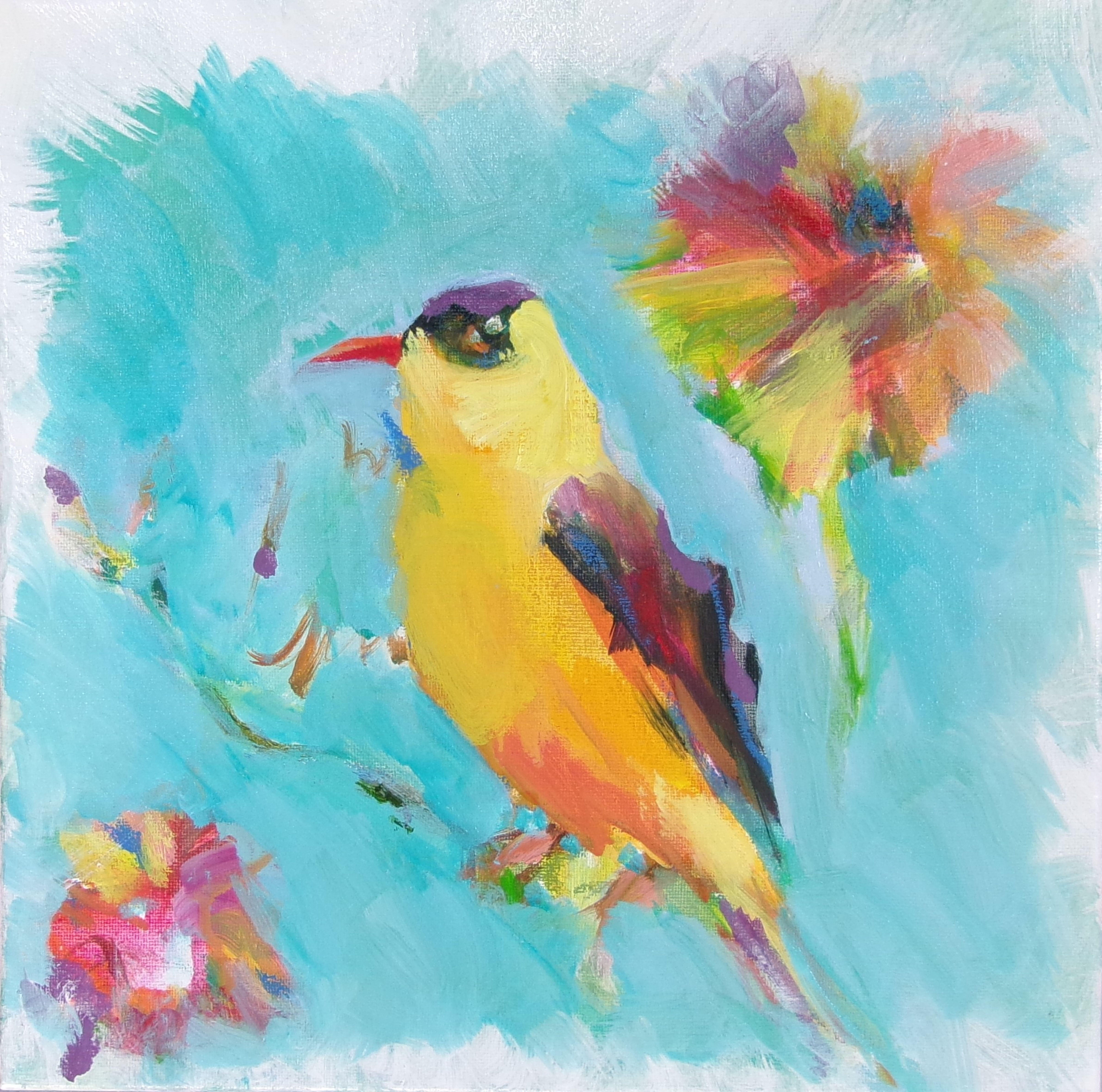 this bird can be purchased framed or unframed both are shown... obviously framed adds 150. more than featured price...This is part of my bird series for national juried shows :: Painting :: Contemporary :: This piece comes with an official