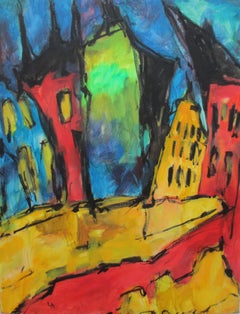 paisaje urbano, Pintura, Óleo sobre lienzo