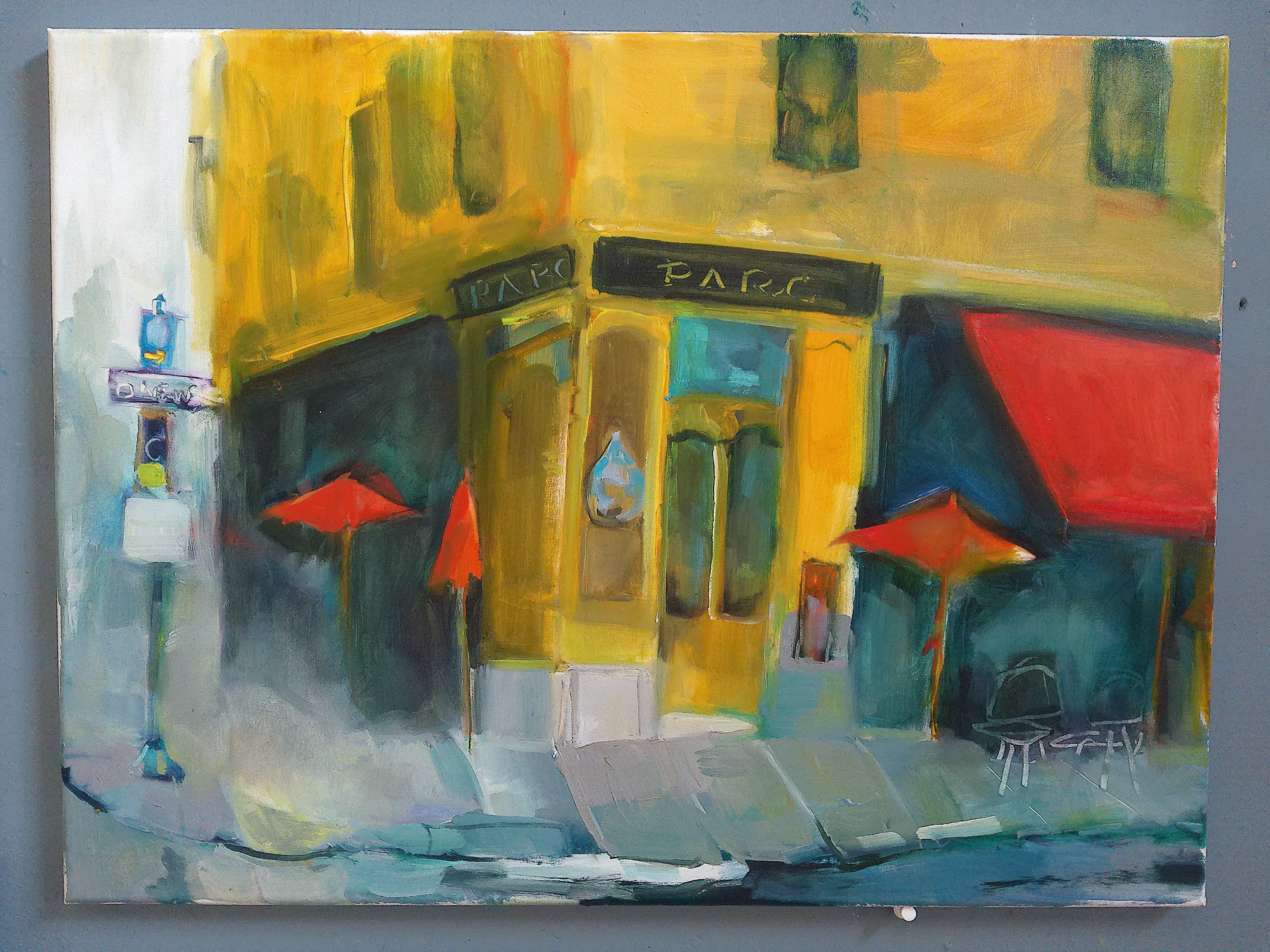 part of my art based on photos I took of restaurants :: Painting :: Contemporary :: This piece comes with an official certificate of authenticity signed by the artist :: Ready to Hang: No :: Signed: Yes :: Signature Location: bottom left :: Canvas