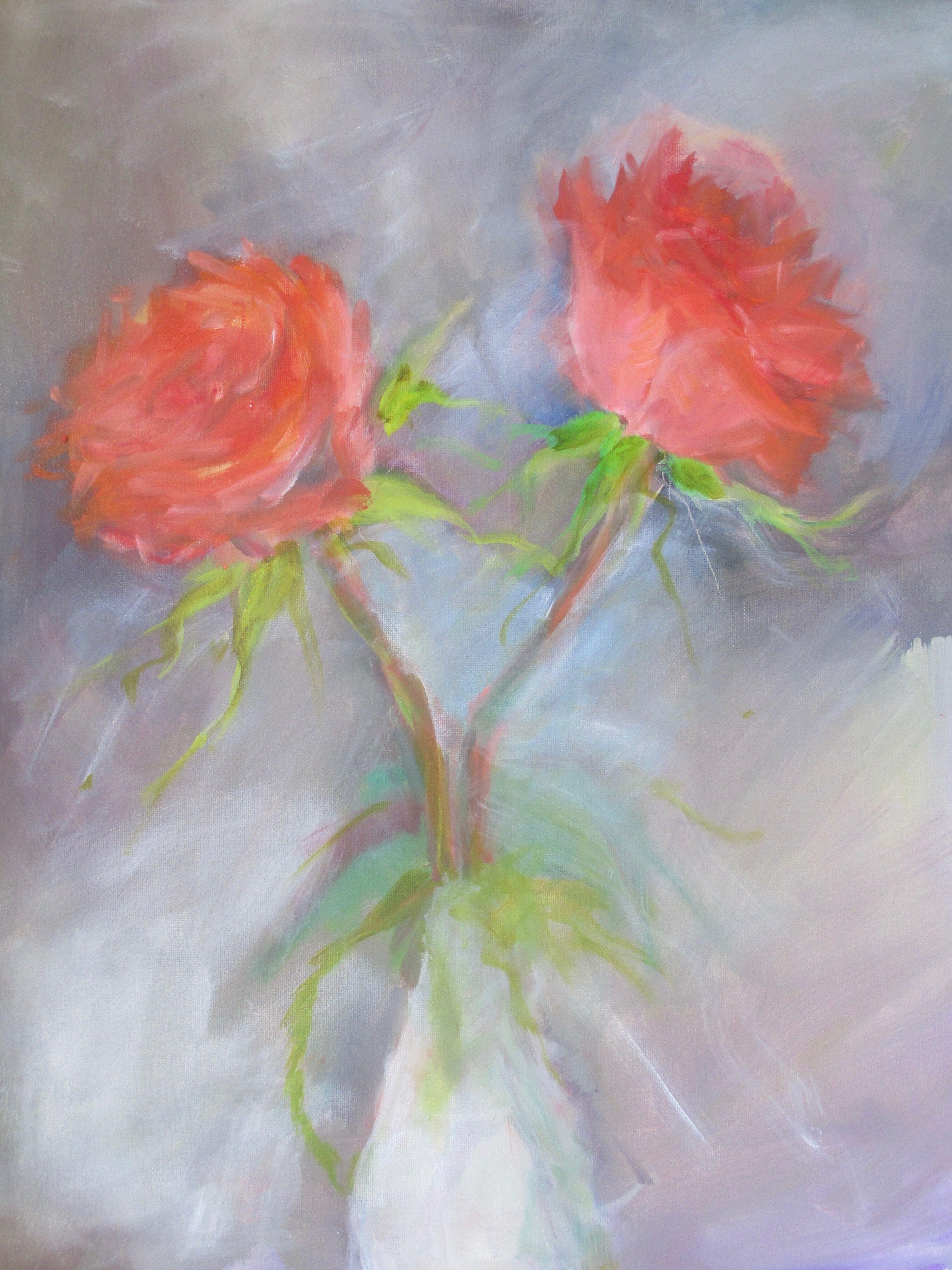 how to paint roses on canvas