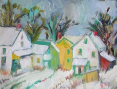 Village, Painting, Oil on Canvas