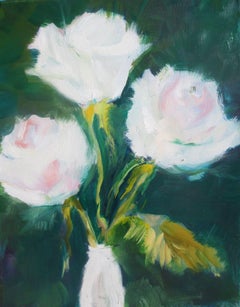 Roses d'hiver, peinture, huile sur toile