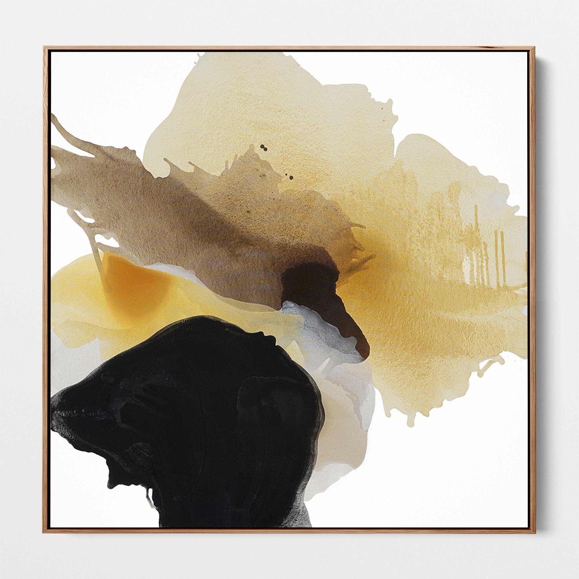 Montagna nebbiosa orientale, Pittura, Acrilico su tela - Abstract Painting Beige di Lauren Adams