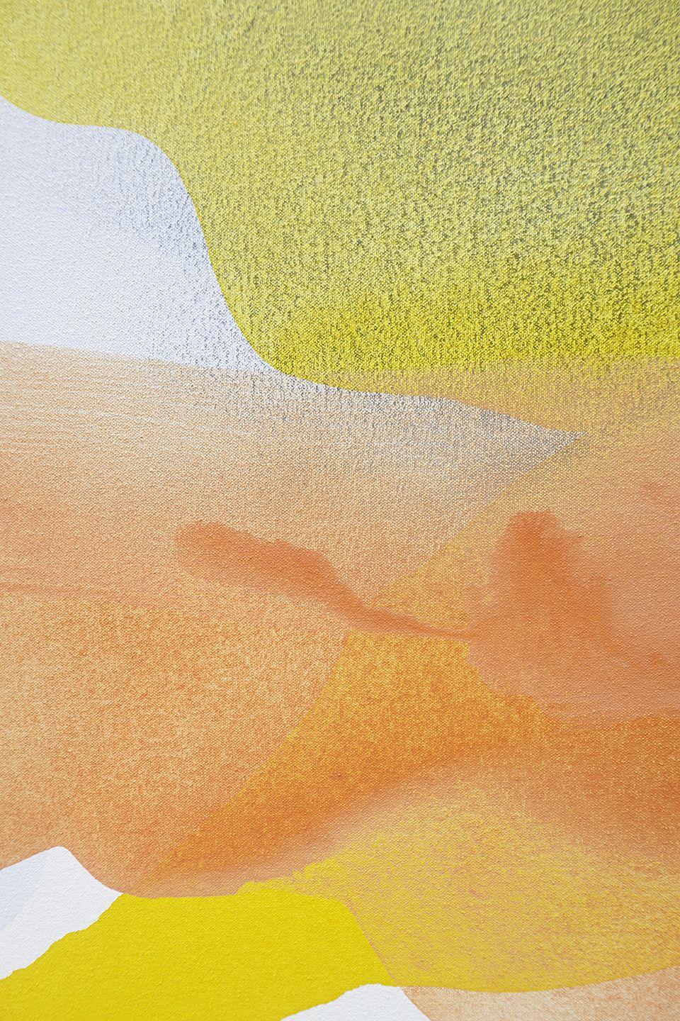 Orizzonte luminoso, Pittura, Acrilico su tela - Abstract Painting Beige di Lauren Adams