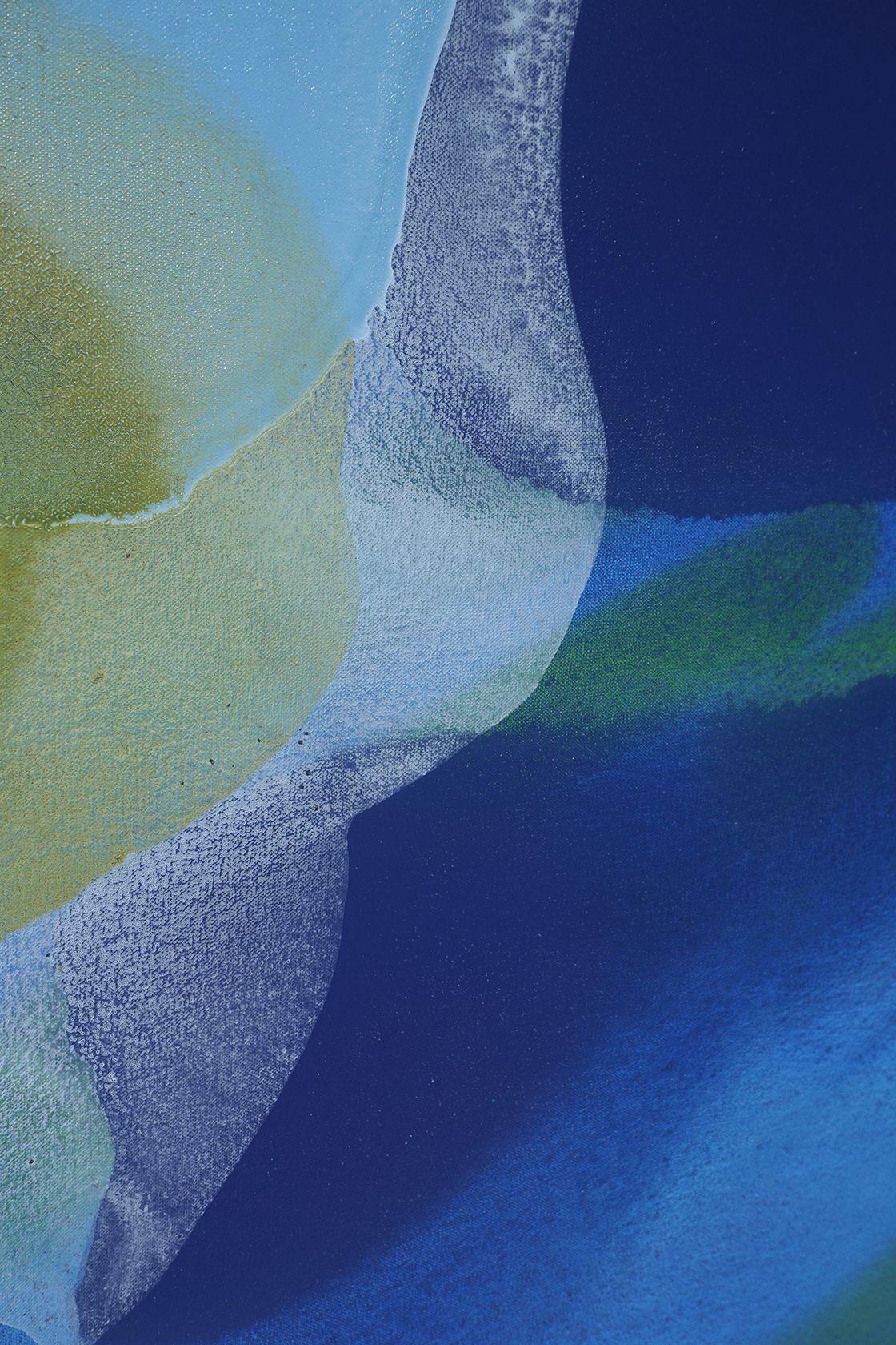 Still Blue Pools, Painting, Acrylic on Canvas For Sale 2