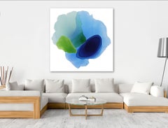 Estanque en primavera, pintura, acrílico sobre lienzo