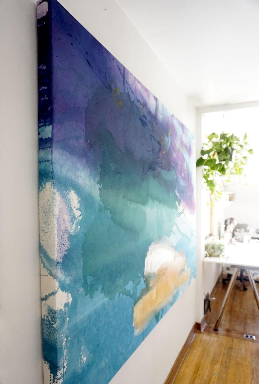 Vento di notte d'estate, Pittura, Acrilico su tela - Painting Astratto di Lauren Adams
