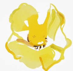 Yellow Poppy I, Painting, Acrylic on Canvas