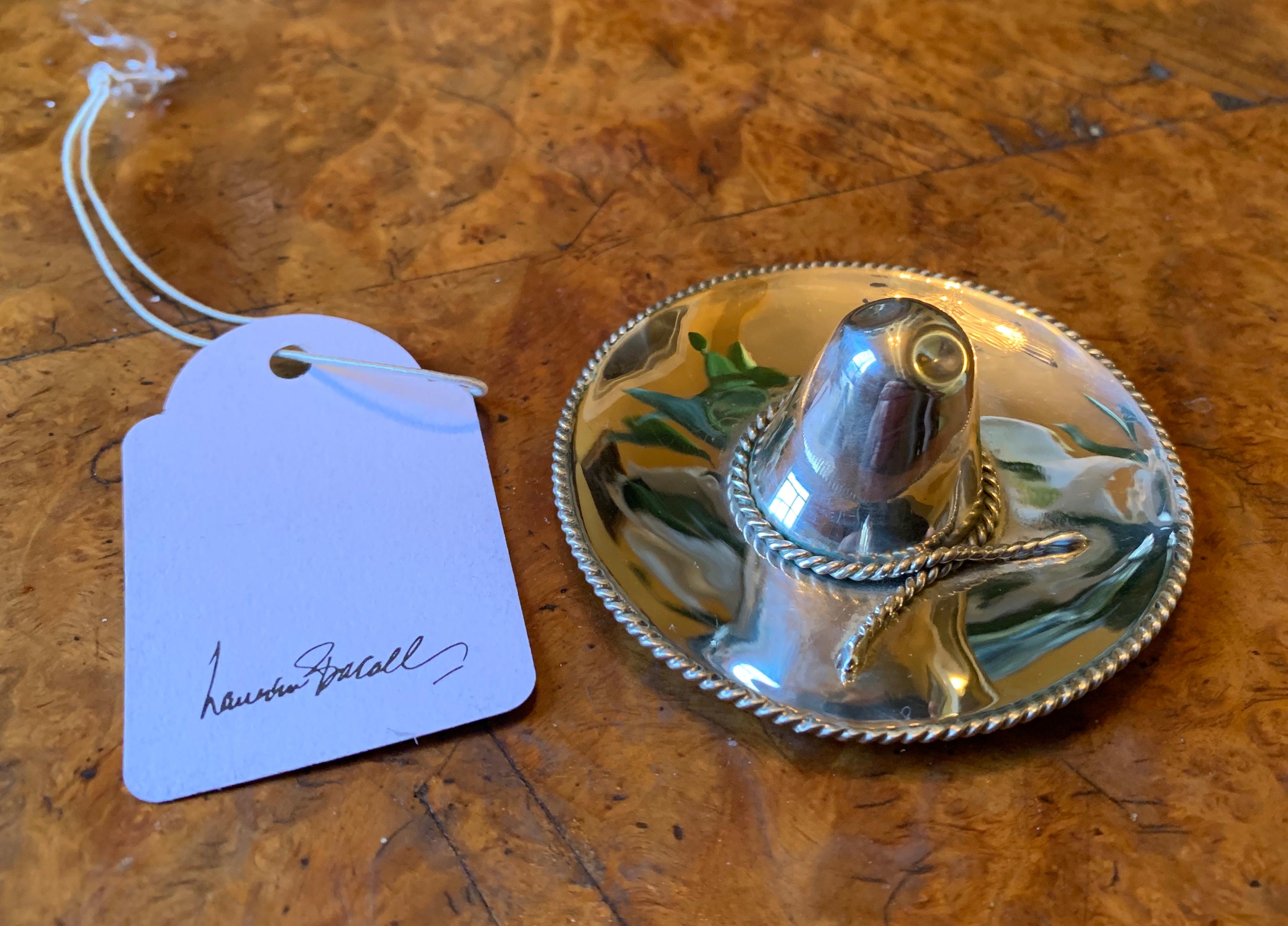 Contemporary Lauren Bacall Ring Holder Sterling Silver Hat Form Legendary Hollywood Actress