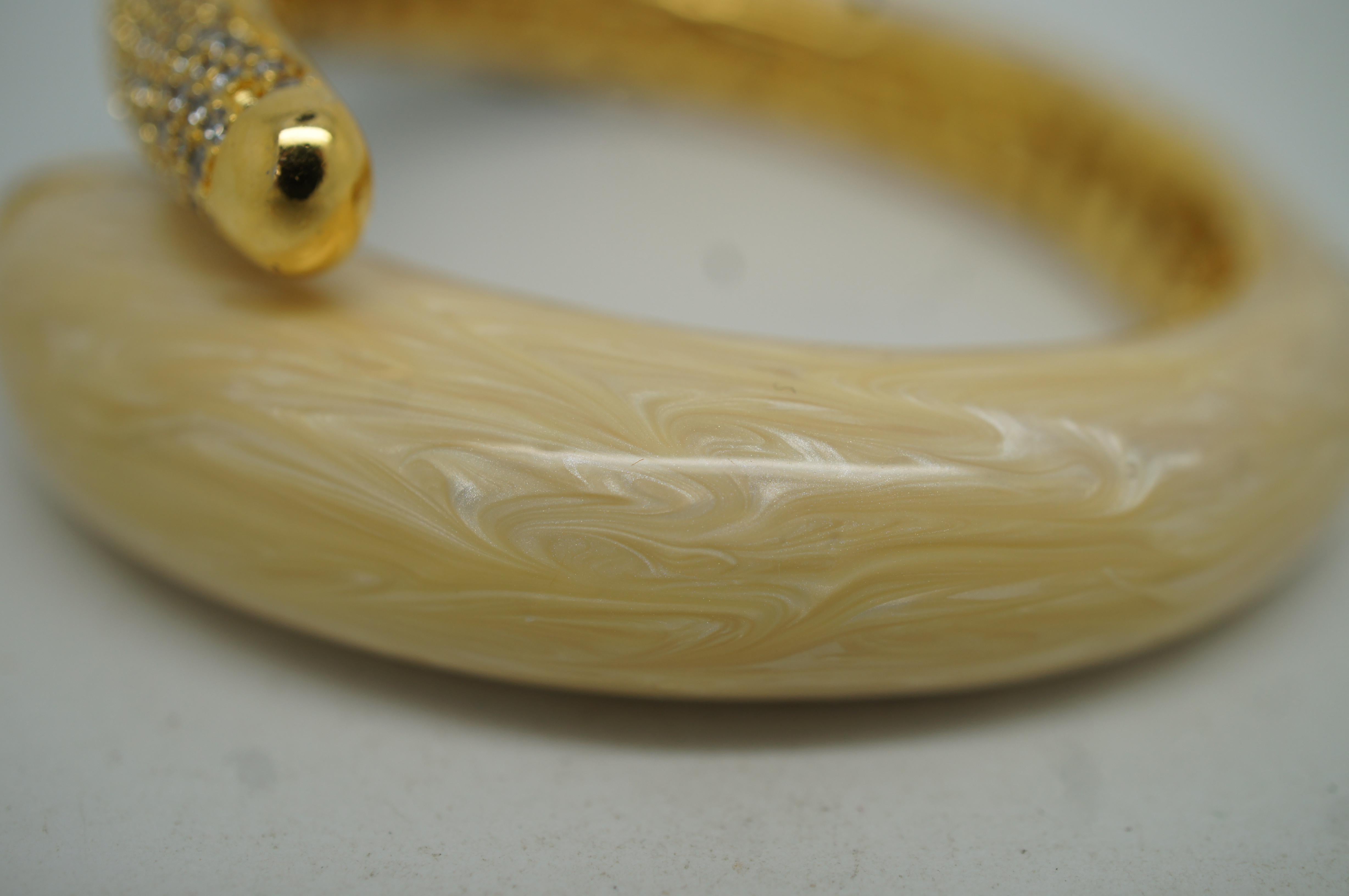 Lauren G Adams 18K GP Onyx Enameled Pretty Little Things Bangle Bracelet In Good Condition In Dayton, OH