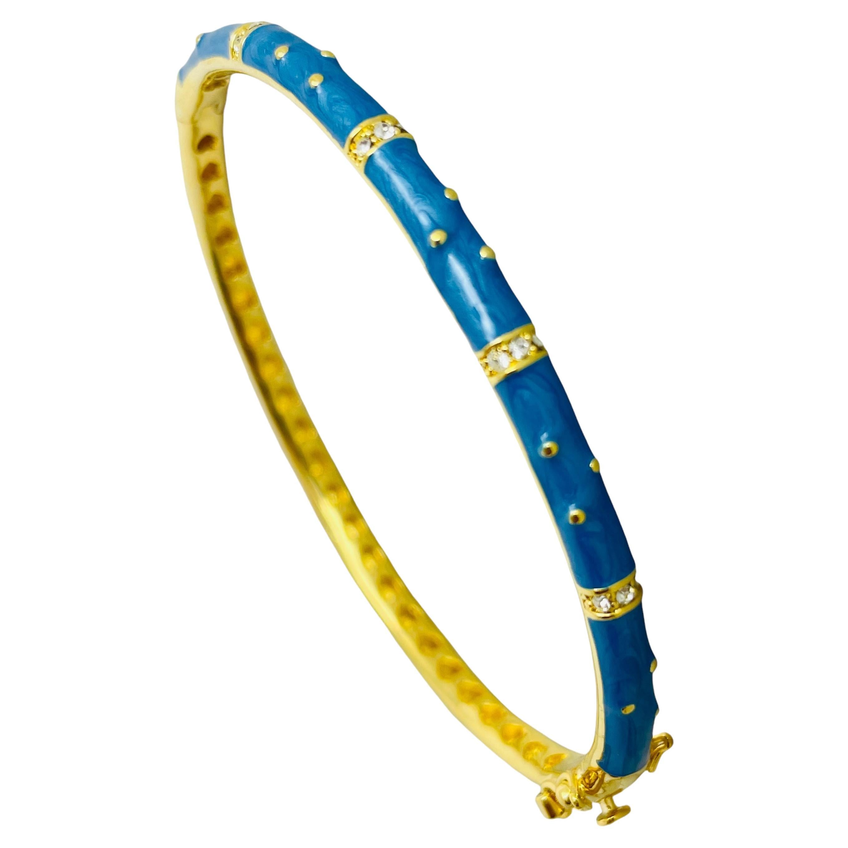LAUREN G ADAMS gold plated rhinestone enamel designer runway bracelet