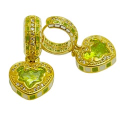 LAUREN G ADAMS renaissance heart gold zirconia heart designer dangle earrings