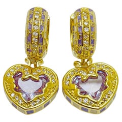 LAUREN G ADAMS renaissance Herzgold Zirkon Herz Designer Ohrringe