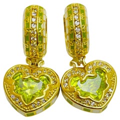 Pendants d'oreilles LAUREN G ADAMS renaissance cœur or zirconia cœur designer
