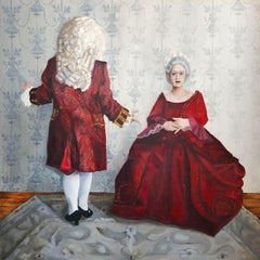 1720, Matrimony Series (Large Portrait of Baroque, Rococo Couple in Red)