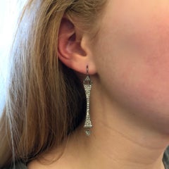 1.37 Carat Diamond Black Silver Earrings by Lauren Harper