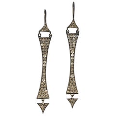 Used 1.37 Carat Diamond Black Silver Earrings by Lauren Harper