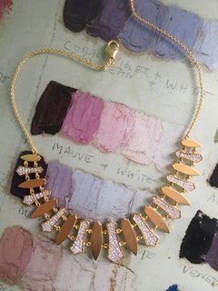 Lauren Harper 2.79 Carat Diamonds, 18 Karat Gold Statement Necklace