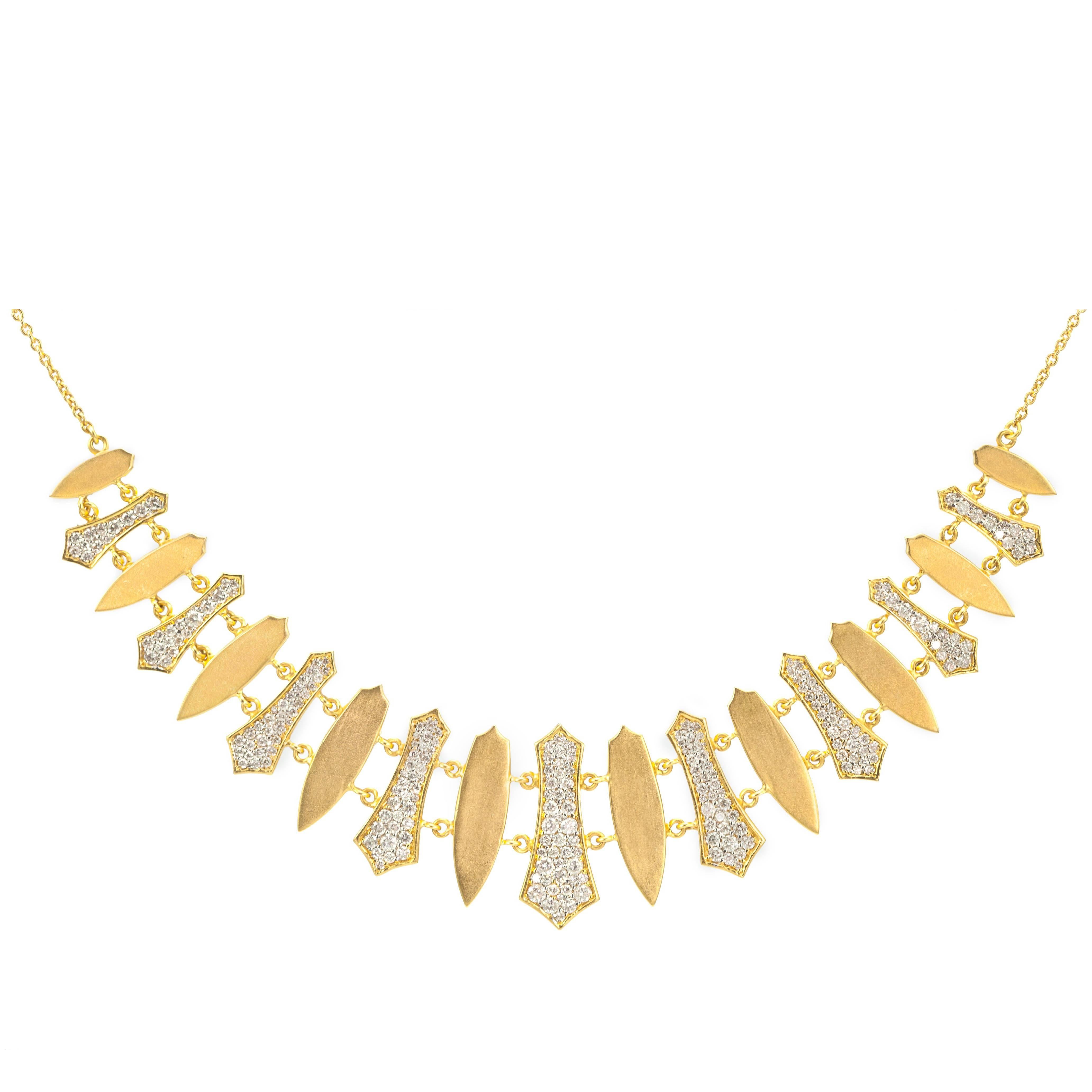 Lauren Harper: 18 Karat Gold Statement-Halskette mit 2,79 Karat Diamanten