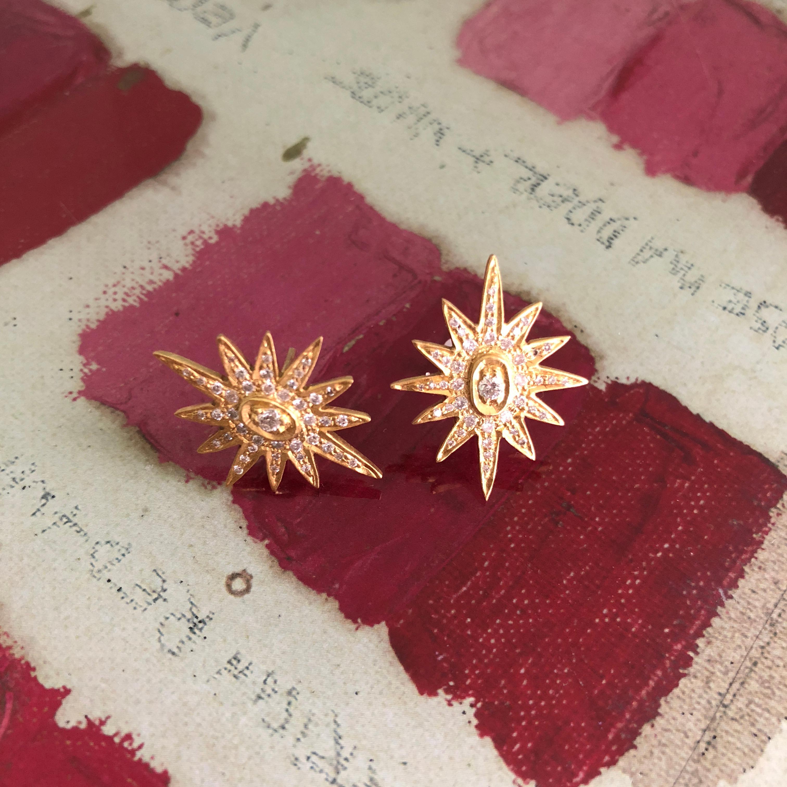 These sparkly Diamond Star Studs will make every outfit complete.  Finished in a matte 18kt Gold finish, they are great for day or evening wear.  Ships directly from designer in beautiful Lauren Harper Collection packaging worthy of gift giving.