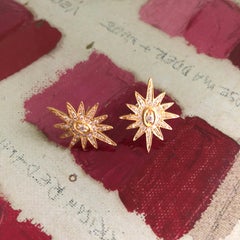 .44 Carat Diamonds Gold Star Studs by Lauren Harper