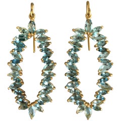 Pendientes de oro y aguamarina de 7,33 quilates de Lauren Harper