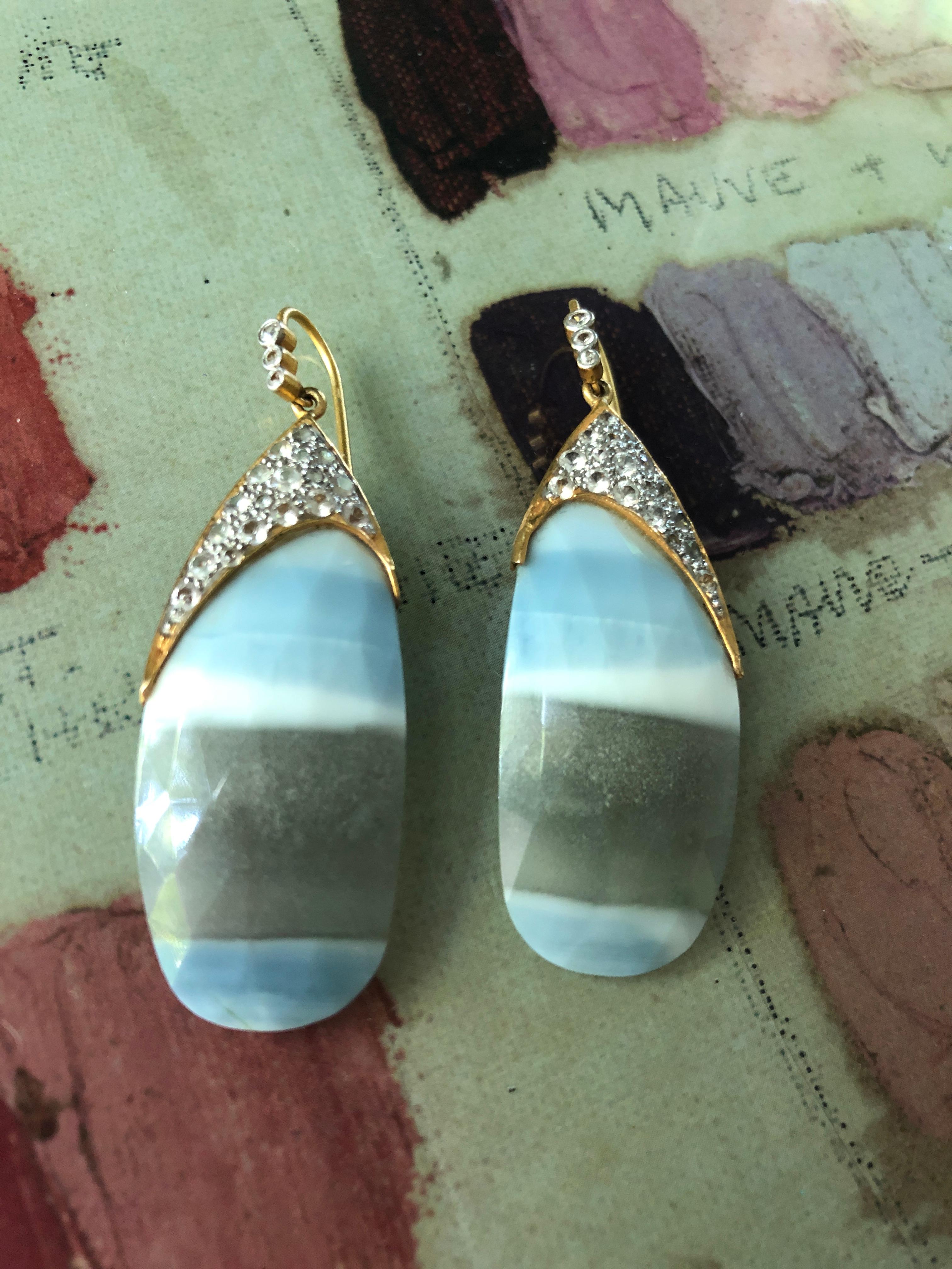 sapphire and opal earrings