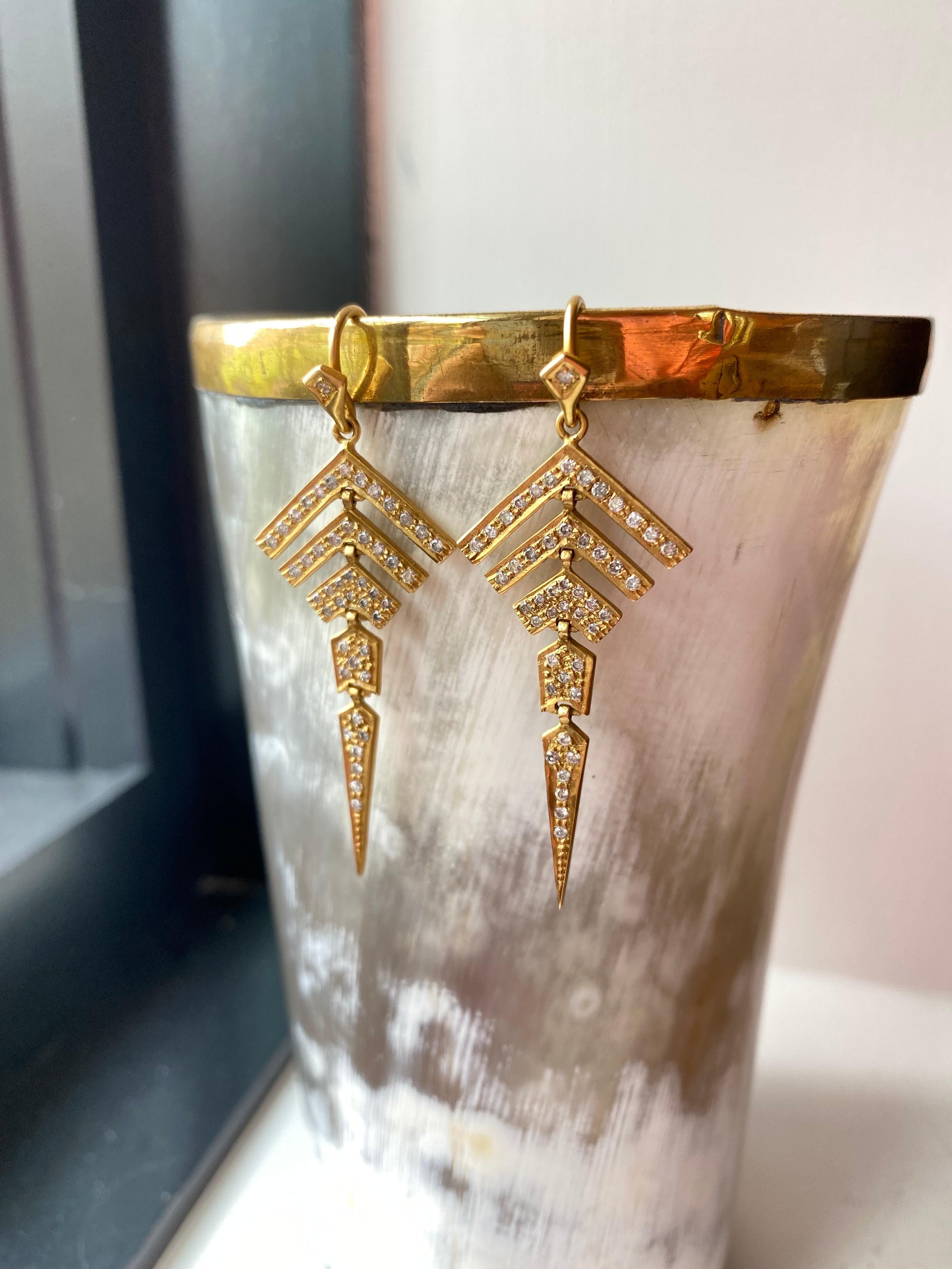 Contemporary Lauren Harper Collection .80 Carats Diamonds Gold Earrings For Sale