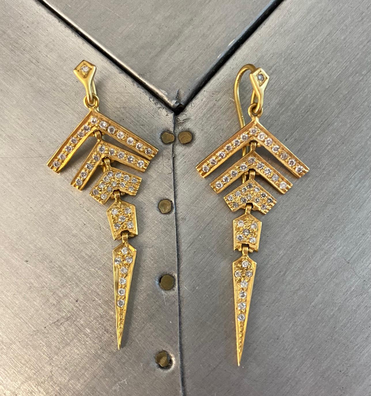 Boucles d'oreilles en or avec diamants de 0,80 carats, collection Lauren Harper en vente 2