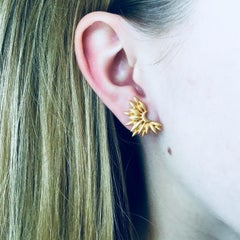 Gold Sunburst Studs in 18kt Gold by Lauren Harper