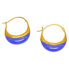 Lauren Harper Lapis Blue and 18K Yellow Gold Hoops Lauren Harper Lapis Blue and 18K Yellow Gold Hoops