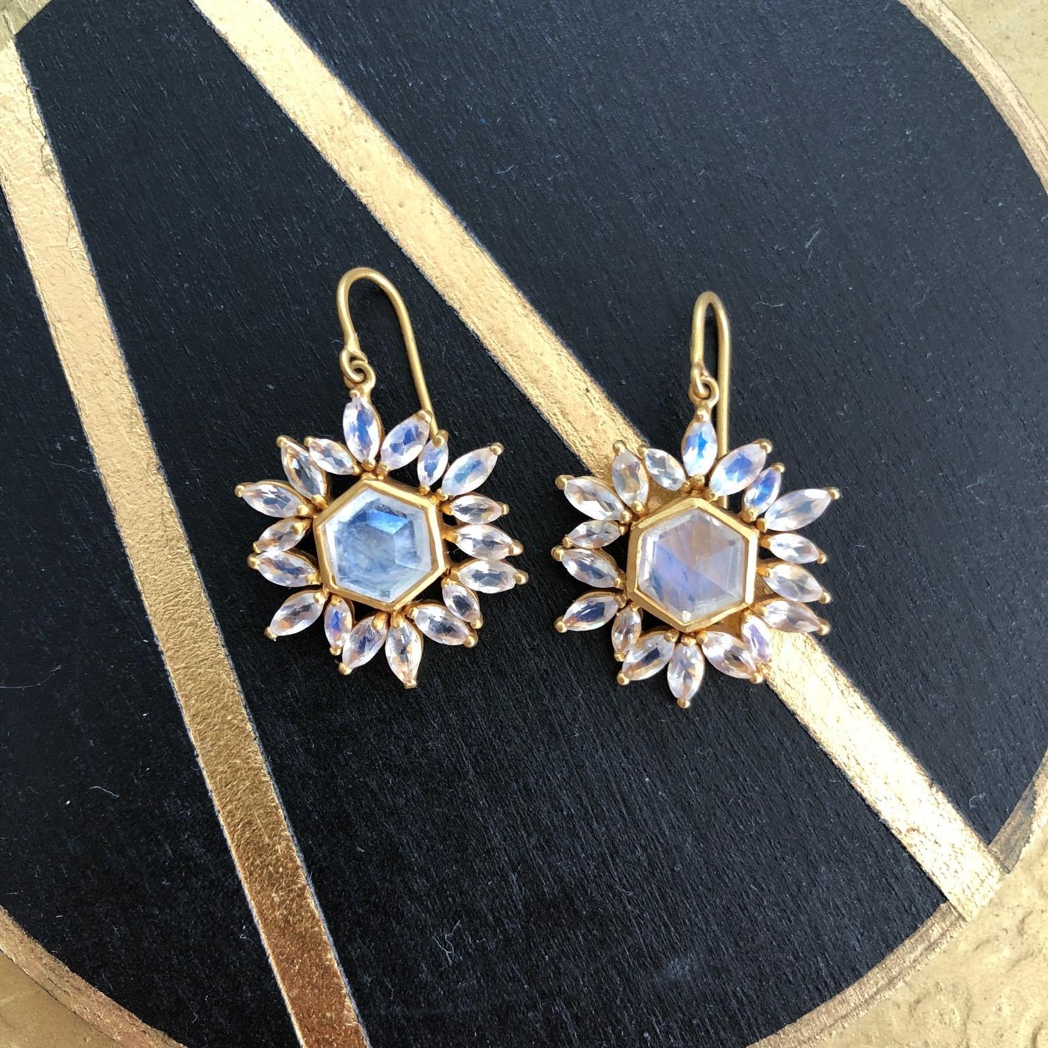 Lauren Harper Moonstone Gold Earrings 4