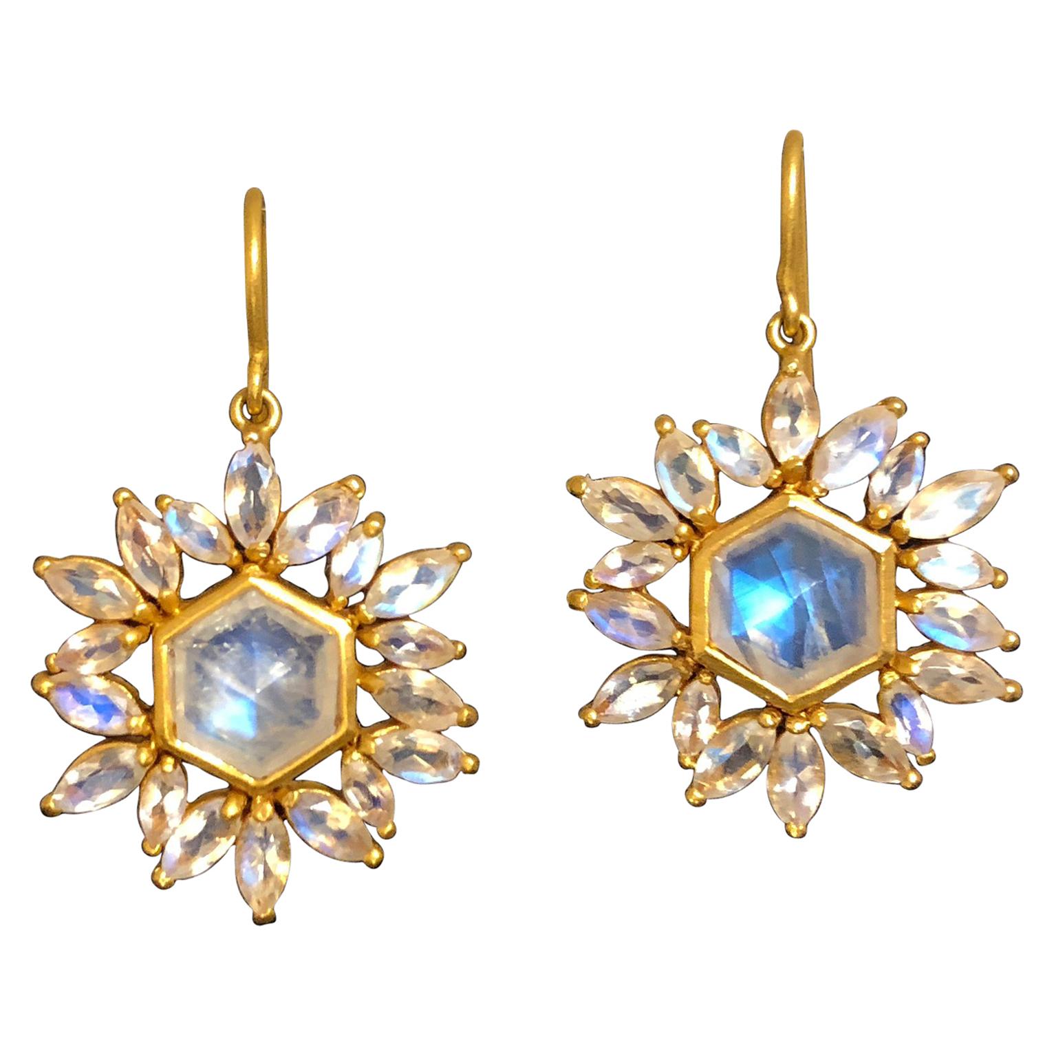 Lauren Harper Moonstone Gold Earrings