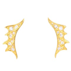 Lauren Harper White Sapphires, 18 Karat Gold Stud Earrings