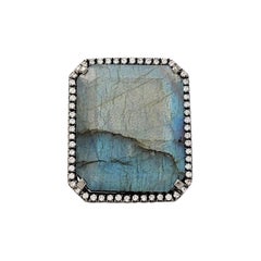 Lauren K. 'Mischa' Black Gold Labradorite and Diamond Cocktail Ring