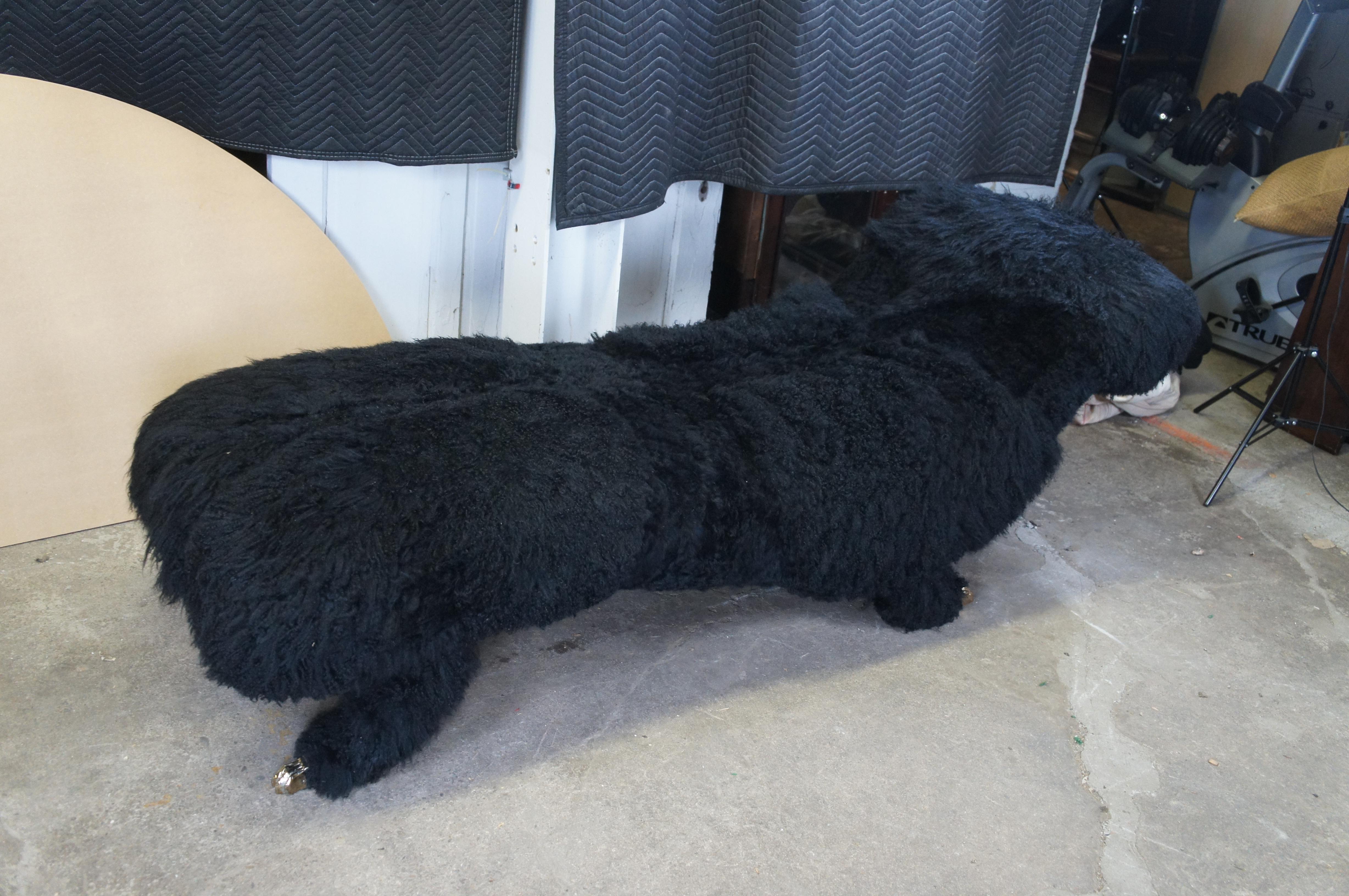 Americano Chaise Lounge Lauren Lesko in pelle di agnello mongola 