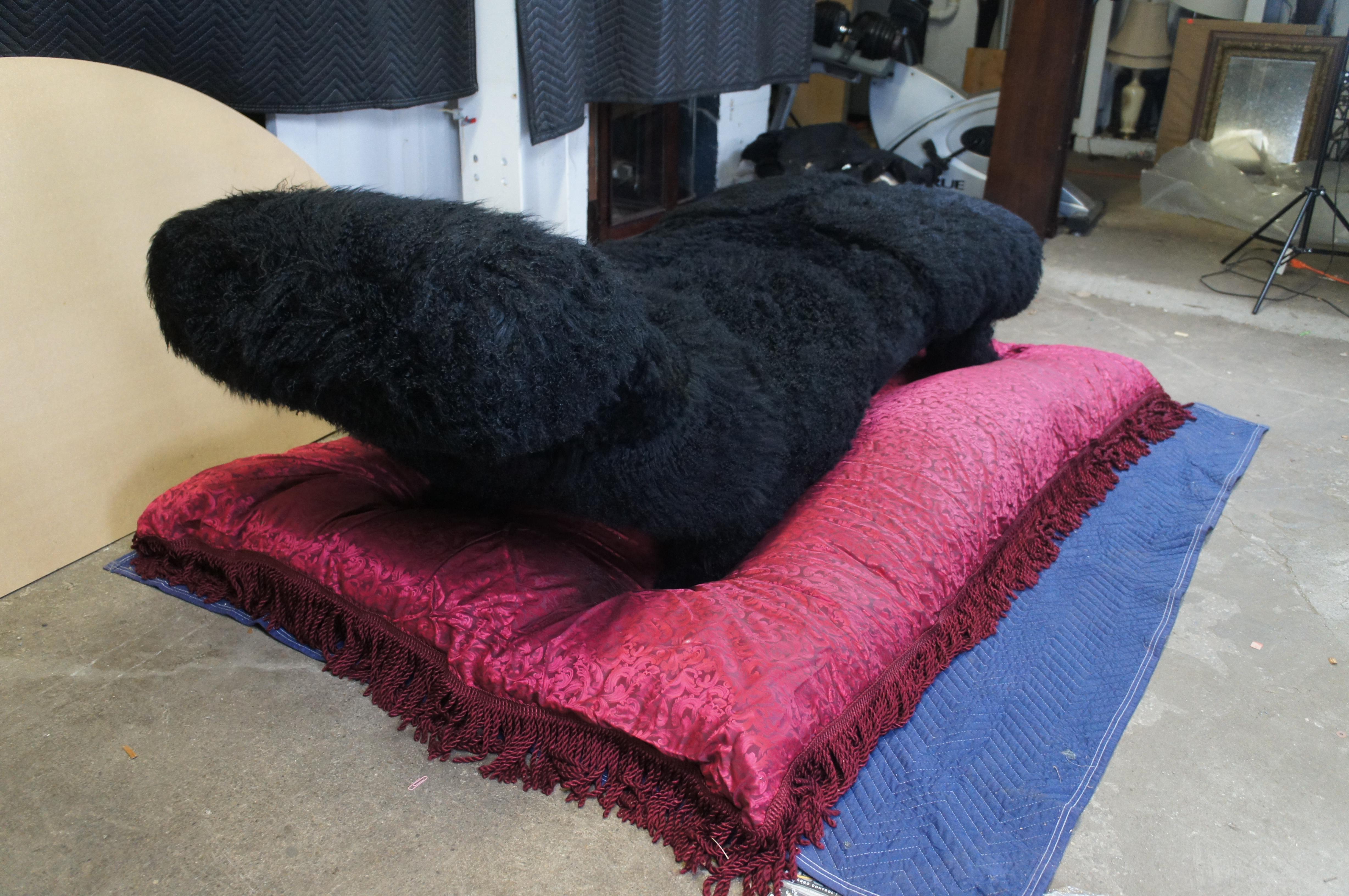 Fine XX secolo Chaise Lounge Lauren Lesko in pelle di agnello mongola 