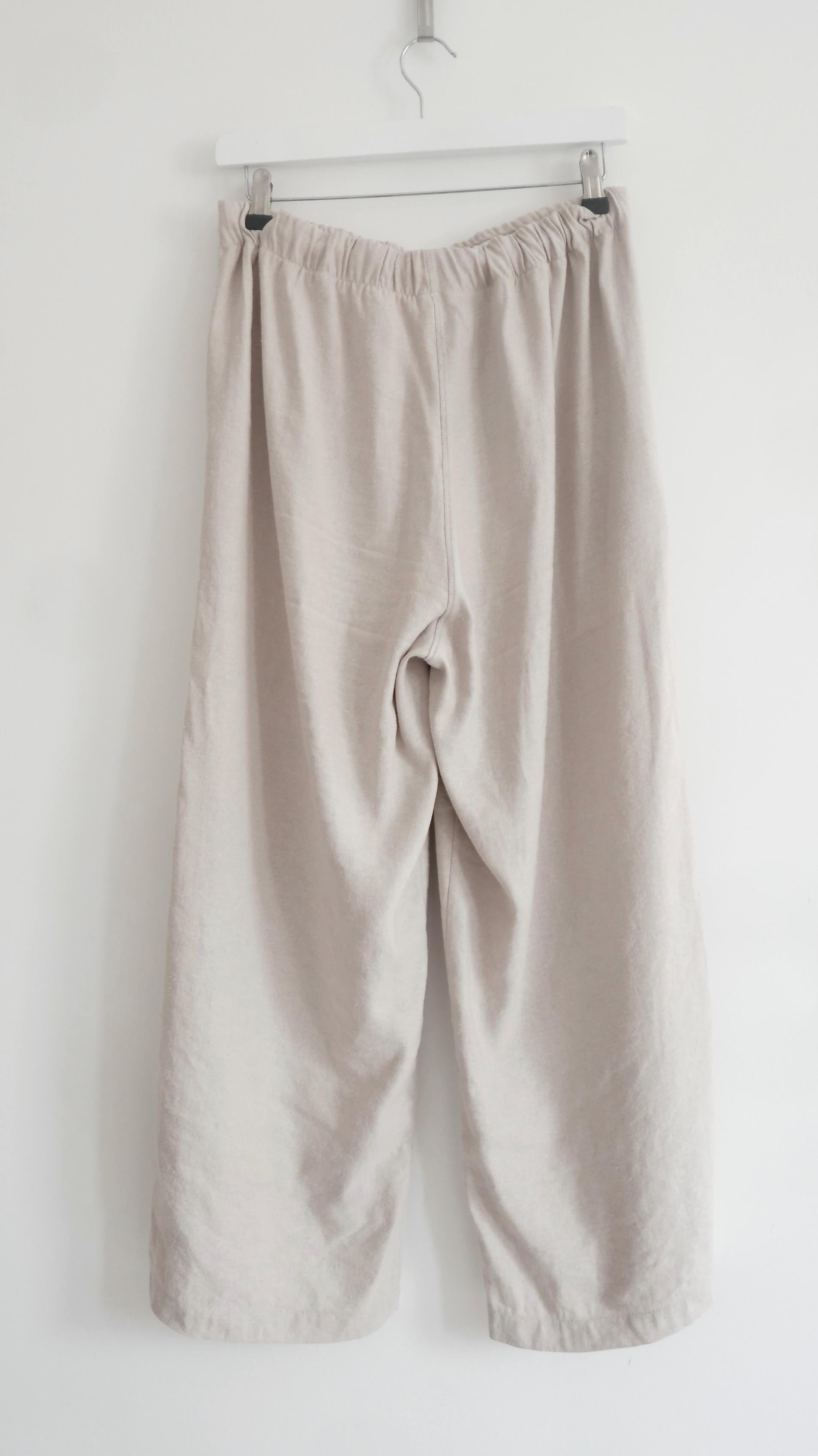 Beige Lauren Manoogian Linen & Silk Wide Leg Trousers