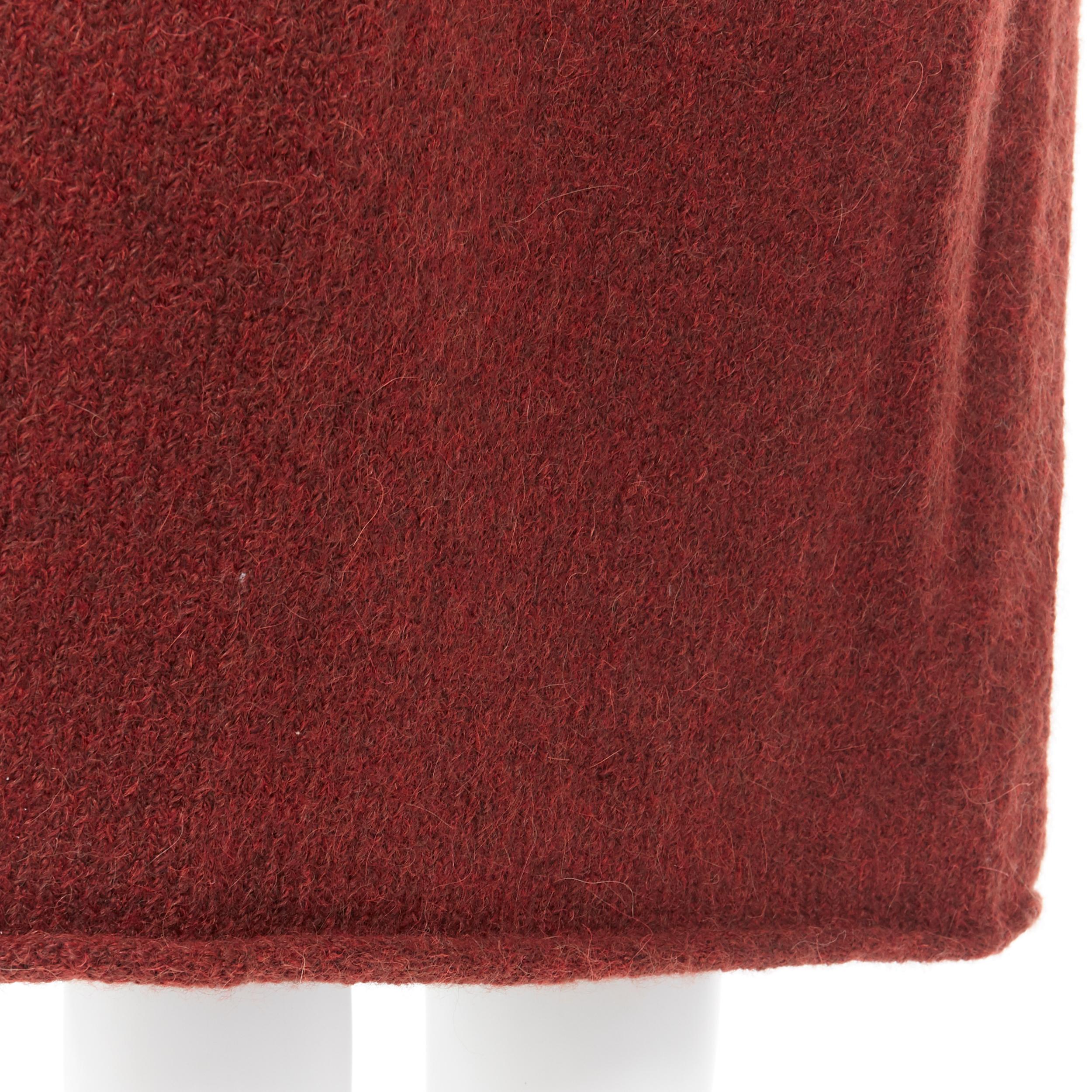 LAUREN MANOOGIAN maroon brown hand loomed alpaca wool oversized coat cardigan 2