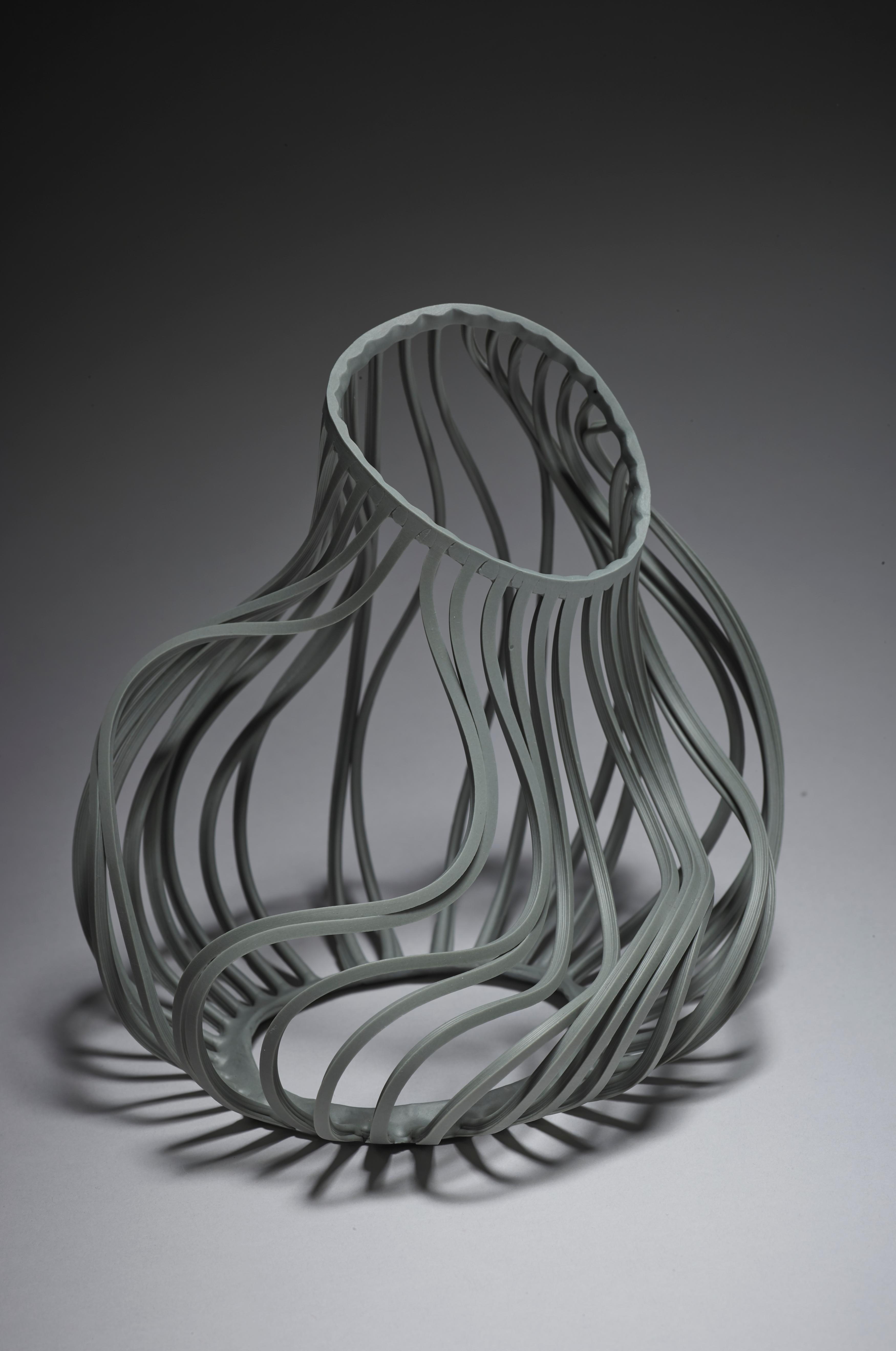 Lauren Nauman « Teal 17, 5 » one-off porcelaine sculpture, 2020 For Sale 1