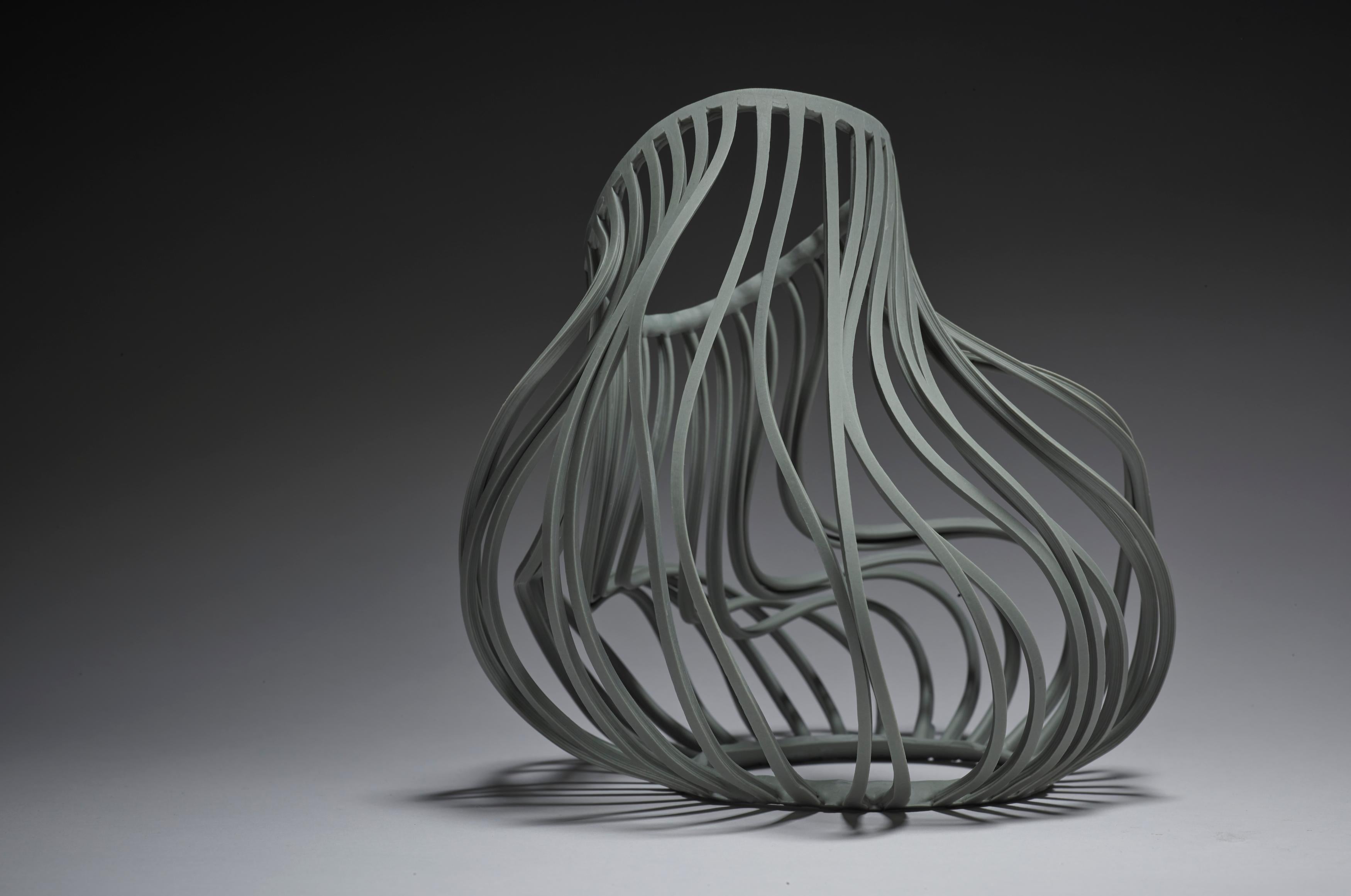 Lauren Nauman « Teal 17, 5 » one-off porcelaine sculpture, 2020 For Sale 2