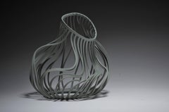 Lauren Nauman " Teal 17,5 " sculpture unique en porcelaine, 2020
