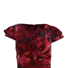 Lauren Ralph Lauren Floral-Print Mini Dress in Burgundy Polyester