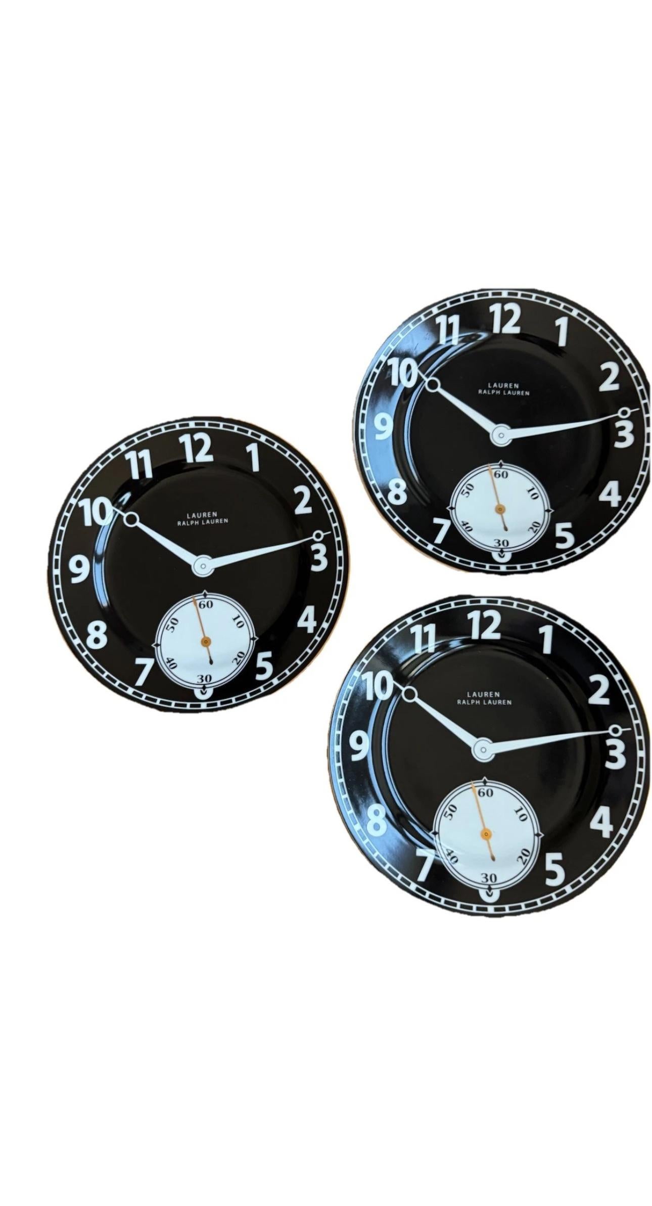 Porcelaine Laurph Lauren Assiettes à Charger avec montre de poche ~ SET of 8 en vente