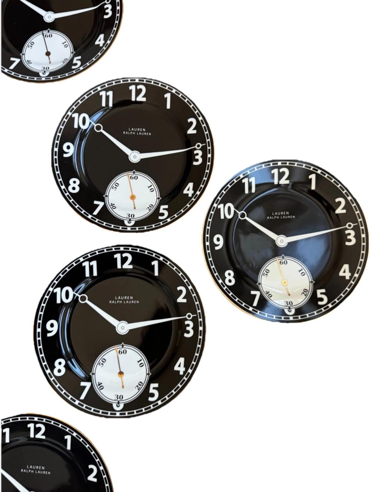 Laurph Lauren Assiettes à Charger avec montre de poche ~ SET of 8 en vente 1