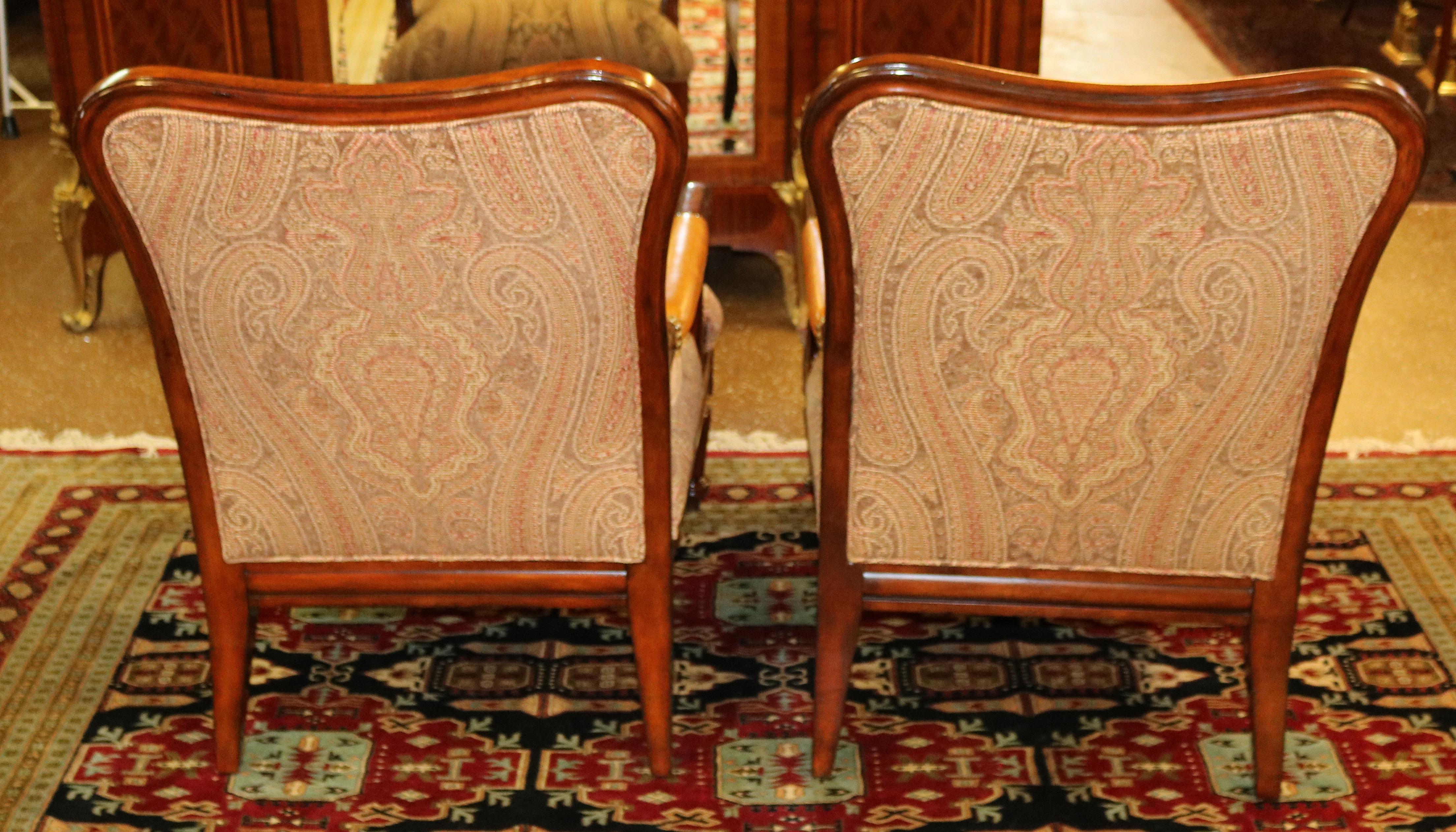 Lauren Ralph Lauren Regency Style Oversized Club Lounge Chairs Pair For Sale 7