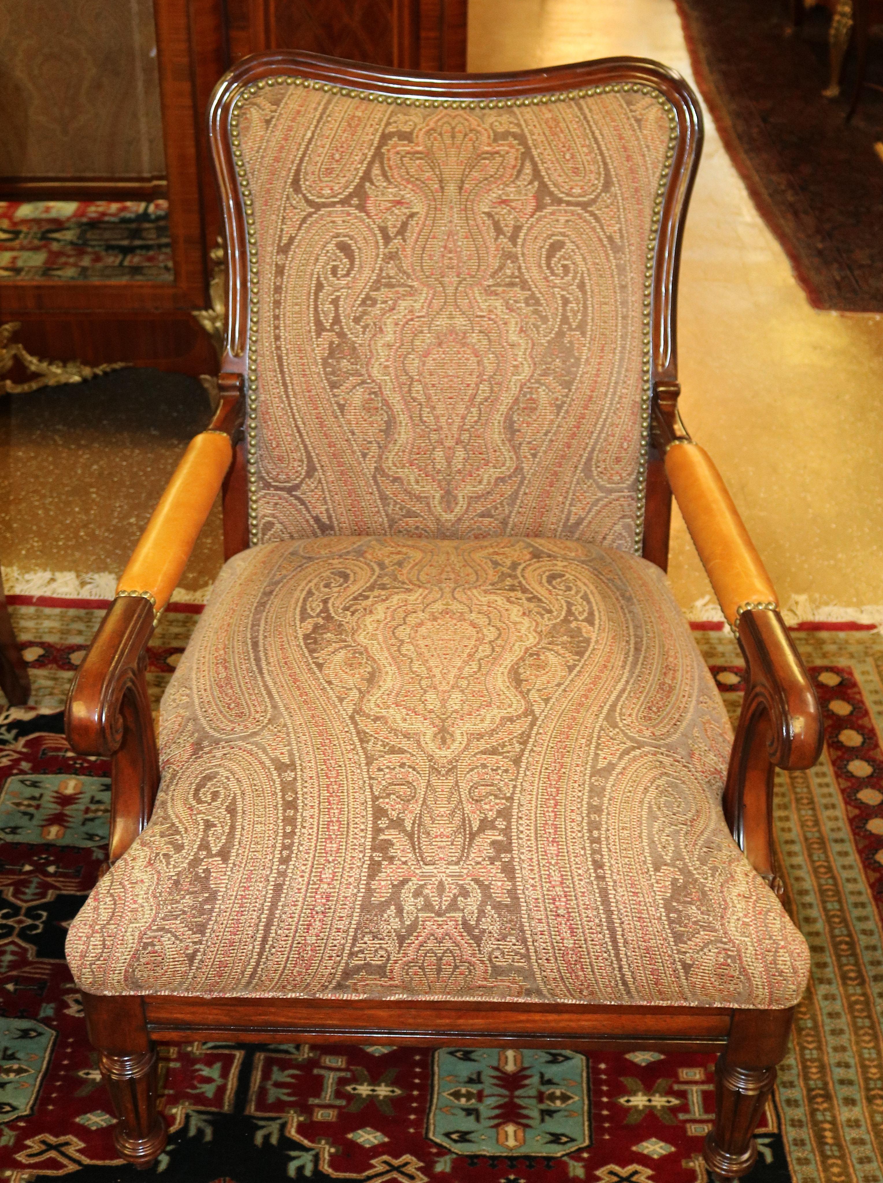 Lauren Ralph Lauren Regency Style Oversized Club Lounge Chairs Pair For Sale 8